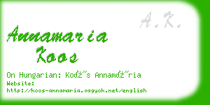 annamaria koos business card